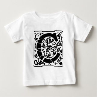 Initial C Monogram. Floral Name Customised Pattern Baby T-Shirt