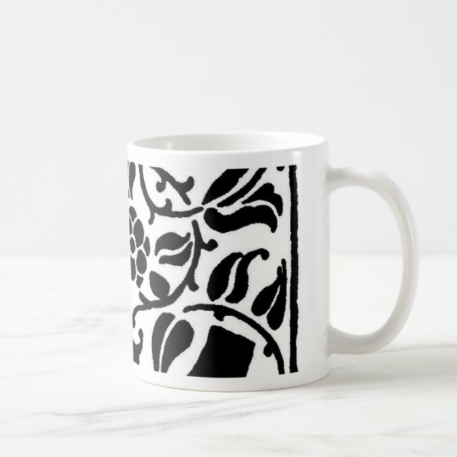 Initial C Monogram. Floral Name Customised Pattern Coffee Mug (Right)