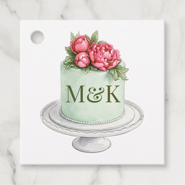 Initial cake favour tags (Front)