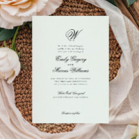 Initial Classic Elegant Last Name Letter Wedding