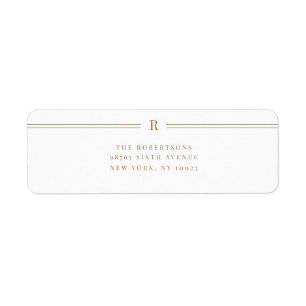Initial Classic Wedding Return Address Label