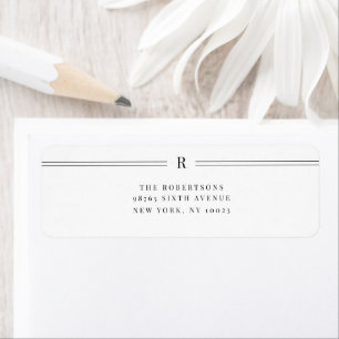 Initial Classic Wedding Return Address Label 