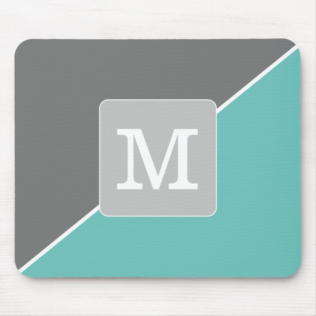 Initial Colour matching for minimalism Blue Grey Mouse Pad (Front)
