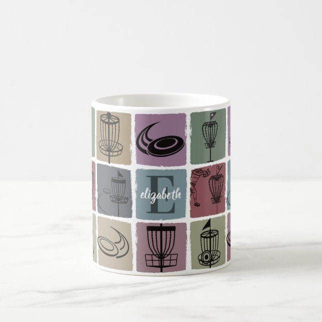 Initial Custom Disc Golf Gift Retro Sports Lover Coffee Mug (Center)