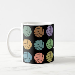Initial Custom Volleyball Gift Retro Sports Lover Coffee Mug