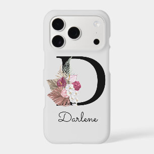 Initial D Monogrammed Pink Boho Floral