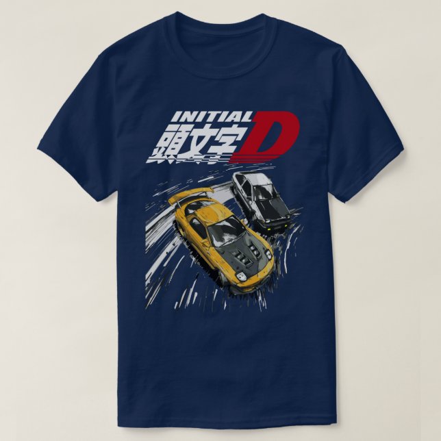 Initial D Mountain Drift Racing Tandem AE86 vs FD  T-Shirt (Design Front)