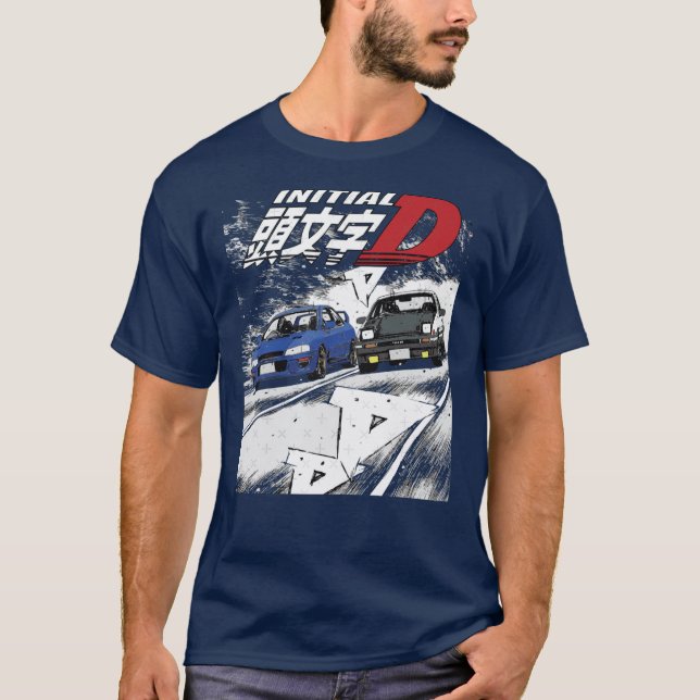 Initial D Mountain Drift Racing Tandem Takumi Fuji T-Shirt (Front)