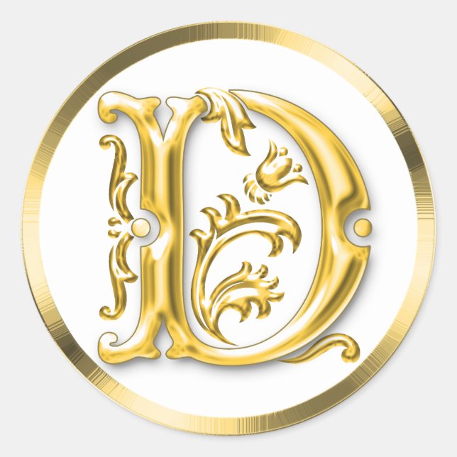 Initial D Round Sticker in Gold (Front)