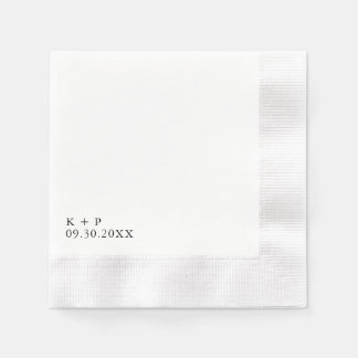 Initial + Date Cocktail Napkin