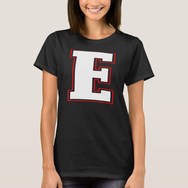 Initial E Monogram E Letter E Capital Alphabet T-Shirt (Front)