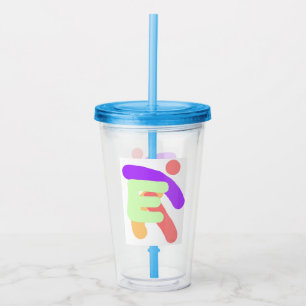 INITIAL E MONOGRAM KIDS ACRYLIC TUMBLER