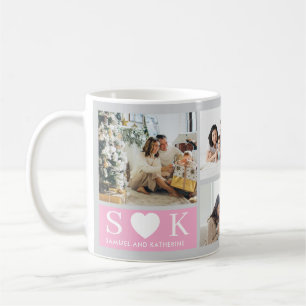 Initial EDITABLE Sweetheart 4 Photos Valentine's Coffee Mug