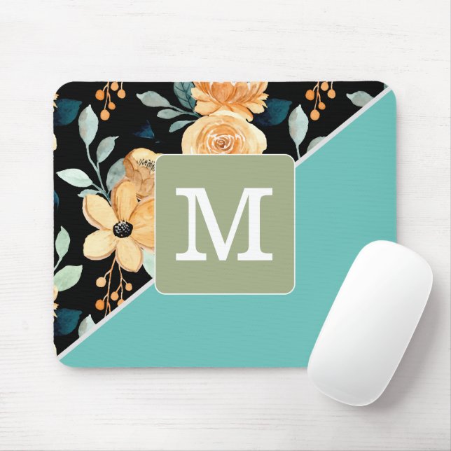 Initial Elegant combination Pattern and colour blu Mouse Pad (With Mouse)