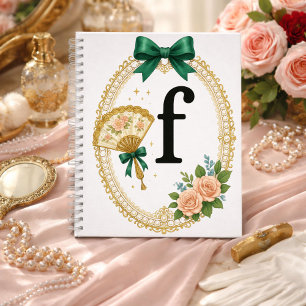 Initial F Personalised Gift Elegant Regency Notebook