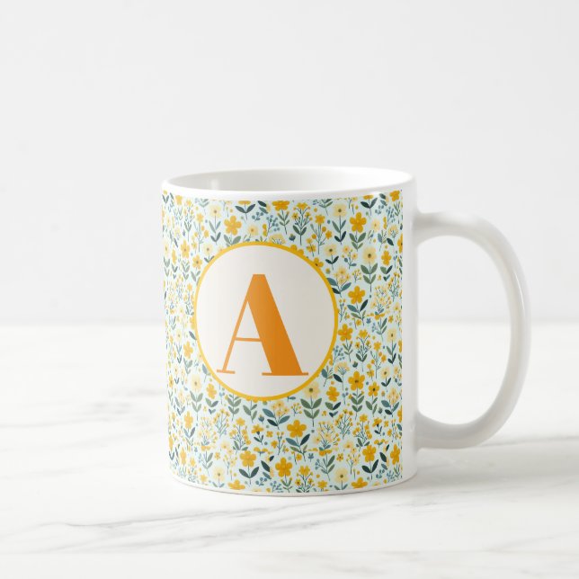  Initial Floral  Mugs (Right)