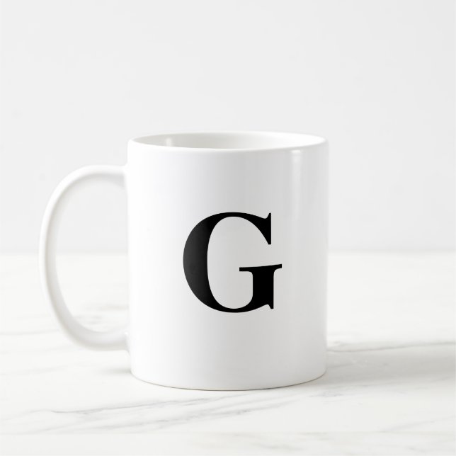 Initial G & Personalised Name Coffee Mug (Left)