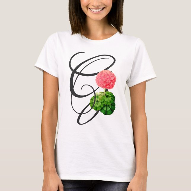 Initial G, Vintage Geranium T-Shirt (Front)