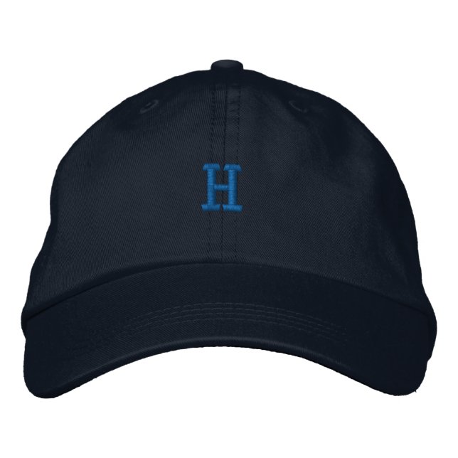 Initial H - Letter Character Monogram Handsome-Hat Embroidered Hat (Front)