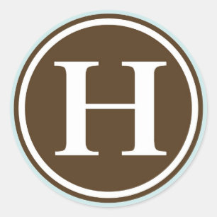 Initial H monogram circle letter seal party favour