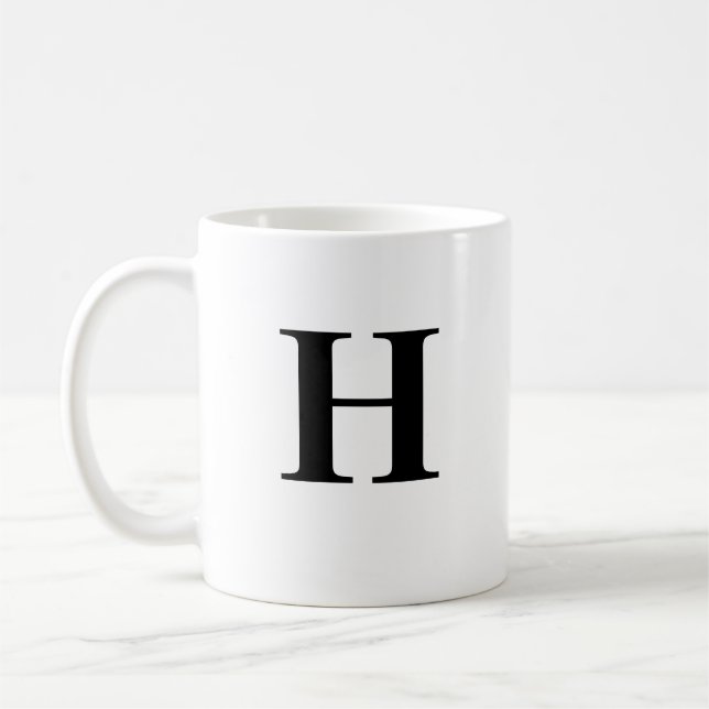 Initial H & Personalised Name Coffee Mug (Left)