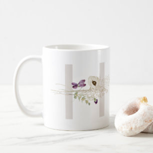 Initial H With Soft colour flower Coffee Mug