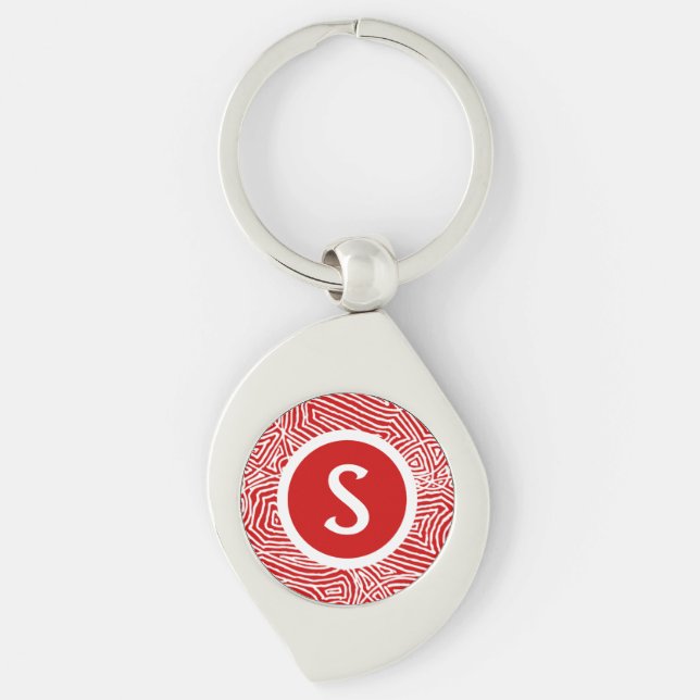 Initial in Red Key Ring (Front)