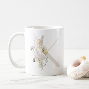 Initial K With Soft colour flower Coffee Mug