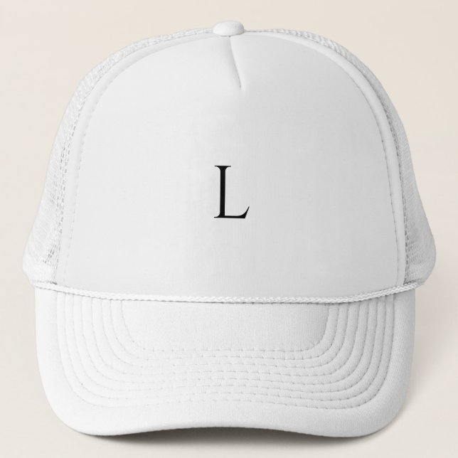 Initial L Symbol Monogram custom White Colour  Trucker Hat (Front)