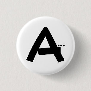 Initial Letter A Monogram Modern Button