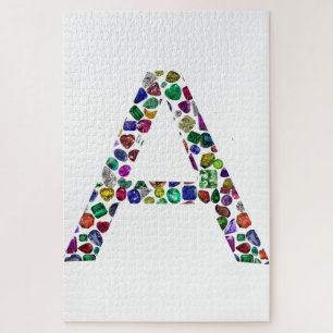Initial Letter A, Monogram Modern Stylish Trendy Jigsaw Puzzle
