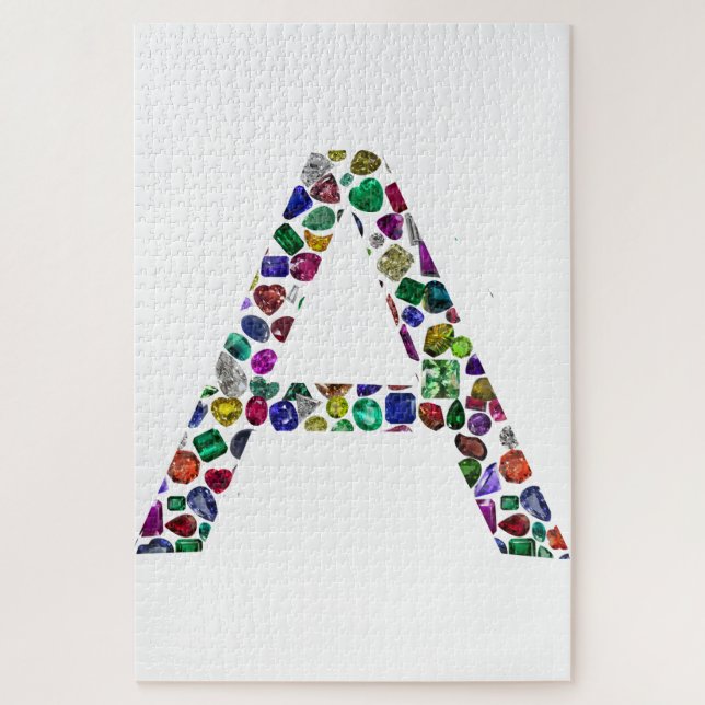Initial Letter A, Monogram Modern Stylish Trendy Jigsaw Puzzle (Vertical)