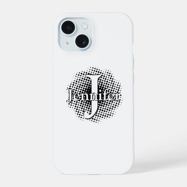 Initial Letter and Name Custom iPhone 15 Case (Back)