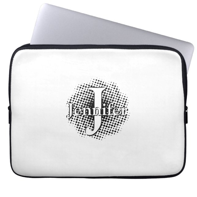 Initial Letter and Name Custom Laptop Sleeve (Front)