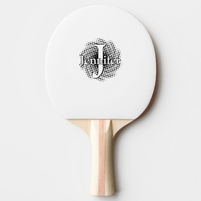Initial Letter and Name Custom Ping Pong Paddle (Front)