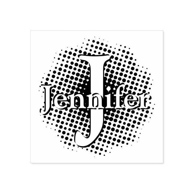 Initial Letter and Name Custom Rubber Stamp (Imprint)