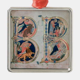 Initial letter 'B' Beatus vir - Blessed is the Metal Tree Decoration