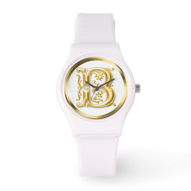 Initial Letter B Stylish Girly Designer Watch (Front)