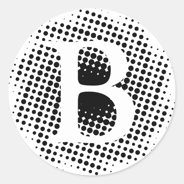 Initial Letter Custom Classic Round Sticker (Front)