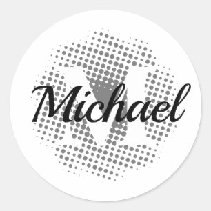 Initial Letter Custom Name Classic Round Sticker