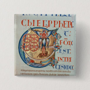 Initial Letter 'E' Et factum est 15 Cm Square Badge