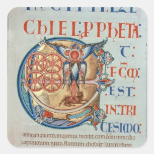 Initial Letter 'E' Et factum est Square Sticker