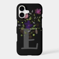 Initial Letter E Plus Floral Design