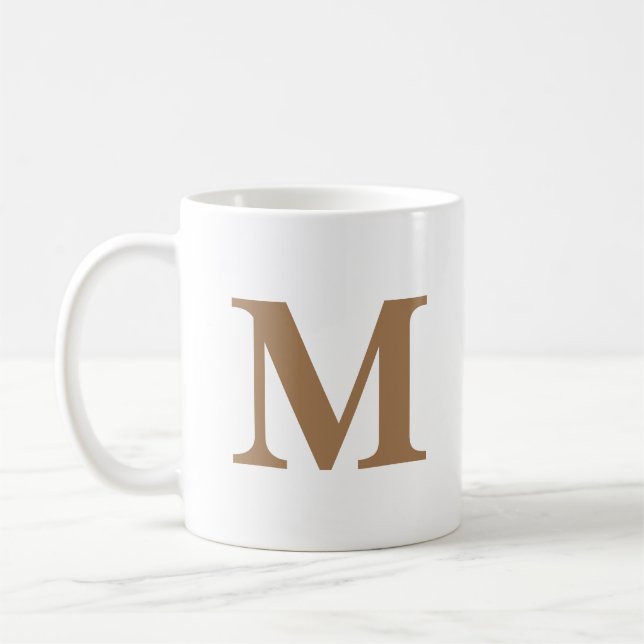 Initial Letter Gold Monogram Modern Coffee Mug (Left)
