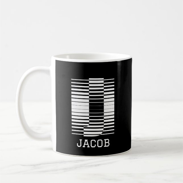 INITIAL LETTER J - ALPHABET NAME J COFFEE MUG (Left)