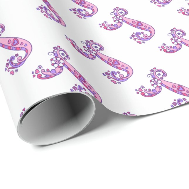 Initial letter J monogram personalised wrap Wrapping Paper (Roll Corner)
