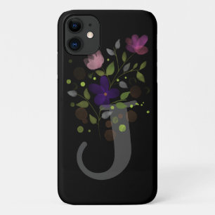 Initial Letter J Plus Floral Design iPhone 11 Case