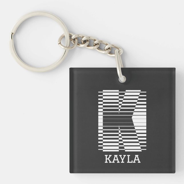 INITIAL LETTER K - ALPHABET NAME K KEY RING (Front)