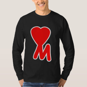 Initial Letter M Heart Valentine's Day Matching Co T-Shirt