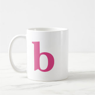Initial Letter Modern Monogram In Hot Pink Colour Coffee Mug